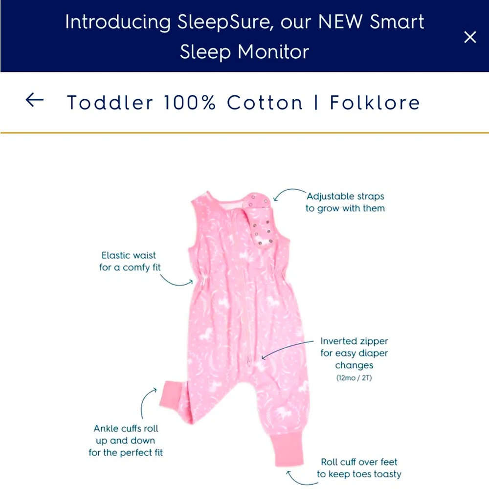 Halo Pink Toddler Sleep Suit